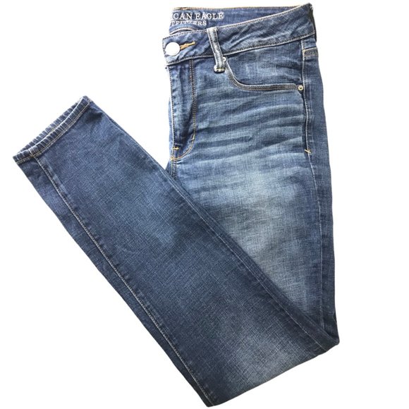 Women's American Eagle Outfitters Super Stretch Skinny Jeans Blue - Picture 4 of 9